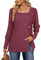 Gemulate Jumpers for Women UK Sale Womens Long Sleeve Tops Lightweight Square Neck Dressy Casual Tunic Tops with Buttons - Wine Red, S