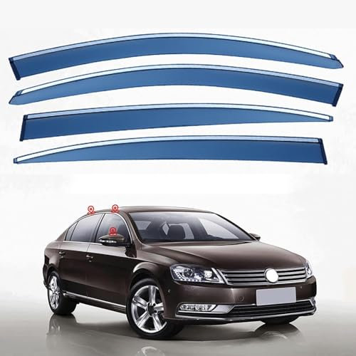 QiaoCL Windabweiser für VW Passat B7 2011-2015, halten Ihr Auto bei Regen belüftet, reduzieren Windturbulenzen, Regen- und Sonnenschutz