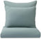 URBANARA Satin-Bettwäsche Formoso 135x200 cm + 80x80 cm I 70% Tencel™ Lyocell & 30% Hanf 2-TLG. Set I Nachhaltig Made in Portugal I Besonders Weich I Gewonnen aus Eukalyptus I Helles Grüngrau
