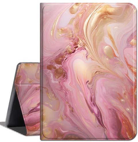 Case for iPad 10.2 Inch 2021/2020/2019, for iPad 9th/8th/7th Generation Case, Slim Lightweight Smart Shell Stand Cover with Auto Wake/Sleep for iPad 10.2 Inch,Gold and Pink Marble