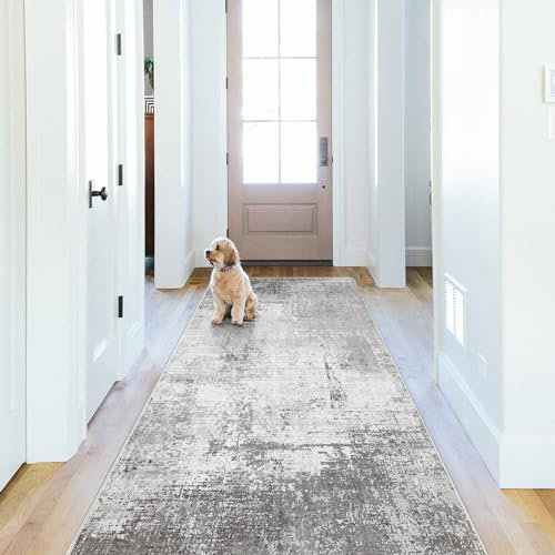 BEIMO Waschbarer Teppich Wohnzimmer, Abstrakt Design Teppich Schlafzimmer Kurzflor, Groß Teppiche rutschfest Weiche für Badezimmer Esszimmer Flur, 80x300cm