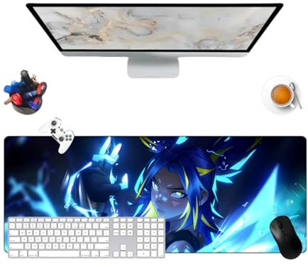 Valorant Neon Pretty Anime Tapis de Souris Bureau Anti-Glissant Surface Texturée 800 x 300 x 3mm pour Ordinateur Gamer-Bureau-Maison et Portables