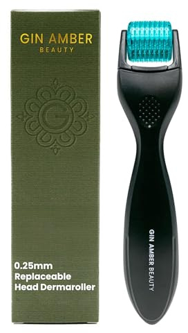 Derma Roller 0.25 mm with Individual Needles | Facial, Scalp & Head Micro-Needling Tool for Enhanced Skincare Routine - Gin Amber Beauty