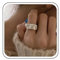 Aneneiceera Vintage Gehämmert Silber Klobig Ring Silber Falten Ring Abstrakte Breite Band Ring Punk Offen Unregelmäßige Ring Einstellbar Aussage Ring Schmuck Für Frauen