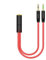 Splitter per cuffie per computer 3,5 mm - PC femmina a 2 jack maschio da 3,5 mm - Cavo sdoppiatore audio a Y per cuffie microfono - Adattatore per cuffie da smartphone a PC - 22 cm - Nero/Bianco/Rosso