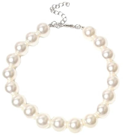 Perlenkette Haustierhalsband Haustierhalsbänder Katzen- und Hundezubehör Haustierzubehör Perlenhalsband Katzenhalsband für Haustiere Katzen Welpen Kätzchen Kleine Mittelgroße Hunde,Weiß,M