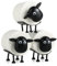 Lot de 3 Porte Papier Toilette Mouton - Porte Papier Toilette créatif 16 x 10 x 9 cm - Plastique - Autoportant, Empilable - pour Salle de Bain, Toilettes, Cadeau (Noir)