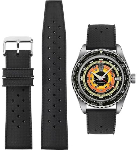 Ylfcly Uhrenarmbänder aus Fluorkautschuk mit Schnellverschluss Tropical Style Weiche FKM Kautschuk Armband für Uhren