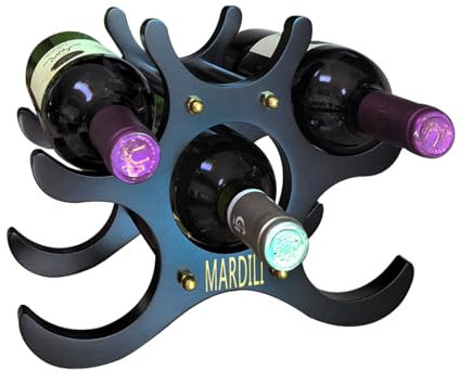 Mardili Wooden Free Standing Compact and Portable Wine Rack Storage Holds 6 Bottles Space-Saving Storage Design Countertop Wine Rack, Suitable for Kitchens, Bars, Pantry Rooms