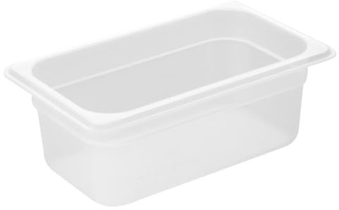 Nisbets Essentials Polypropylene GN 1/4 Container, 100mm 2.5Ltr | Commercial-grade food storage solution ensures safe, organized ingredients for busy professional catering kitchens.