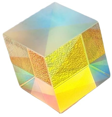 Uqezagpa Glaswürfel, dichroitische X-Würfel, Desktop-Ornamente, Glas für Balken, Spalten und Fotografie-Zubehör