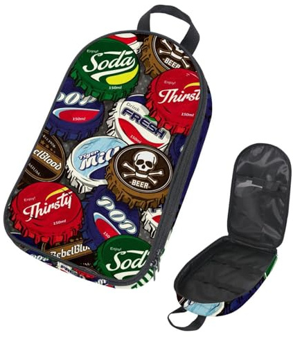 Eslifey Camping-Kochutensilien-Organizer-Tasche, buntes Haifisch-Stern-Muster, tragbare Aufbewahrungstasche für Grill, Camping, Kochgeschirr, Küchenset, Mehrfarbig 2, 14.7x8.74x2.17in/36x22.2x25.5cm