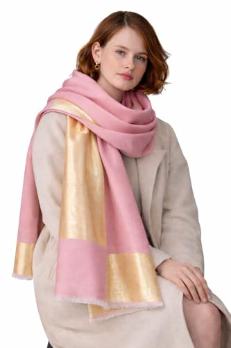 Écharpe en Laine Mérinos et Tencel avec Zari, 70x200 cm – Étole Élégante, Légère et Raffinée