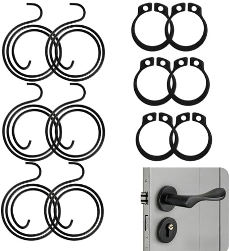 Door Handle Springs, 6 Pcs Repair Kit for Sagging Handles, 2.5mm, Black