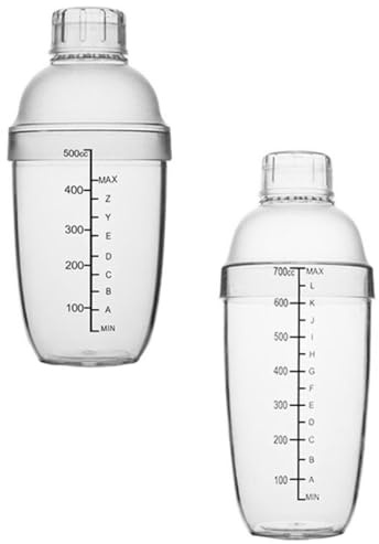 Operitacx 530cc Frosted PC Milk Tea Shaker Set with Scale, Anti-Scald and Freezing-Proof Cocktail Shaker Bottle for Home and Bar Use