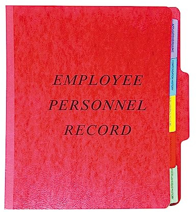 Pendaflex SER1ER Personnel Folders, 1/3 Cut Top Tab, Letter, Red