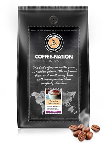 Coffee-Nation Aroma-Kaffee Tiramisu 1000g Bohnen | Spitzenqualität | Kaffeeliebhaber
