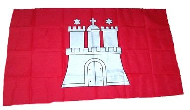 Fahne/Stockflagge Hamburg 30 x 45 cm Flagge