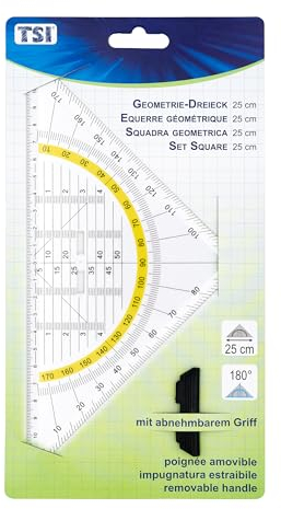 TSI Geodreieck 25 cm mit abnehmbarer Griff, Art. Nr. 46322