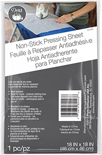 Dritz Non-Stick Pressing Cloth1 x 1 8-inch, Acrylic, Multicoloured, 0.09 x 4.4 x 6.9 cm
