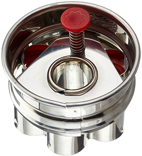 Städter Rosette m. Auswerfer, 6er, Edelstahl, Silber-rot, 4.8 x 4.8 x 4.8 cm