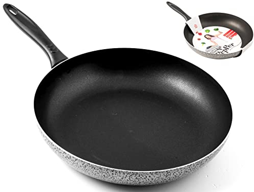 Home Salt'N'Pepper Poêle Antiadhérente, Aluminium, Noir/Gris, 34 cm
