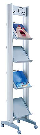 Paperflow | Mobiler Metall-Prospektständer | mit Metallböden | Breite 330 mm