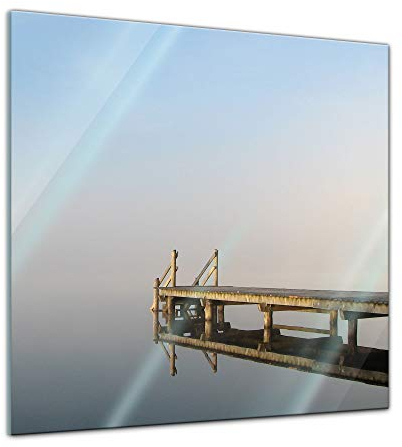 Glasbild - Steg I - 20 x 20 cm - Deko Glas - Wandbild aus Glas - Bild auf Glas - Moderne Glasbilder - Glasfoto - Echtglas - kein Acryl - Handmade