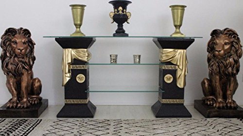Medusa Regal Säulenregal Säulen Exklusiv Fernseher Regale für HiFi Mäander Deko Regal Sideboard Vitrine 1856 k 2+50