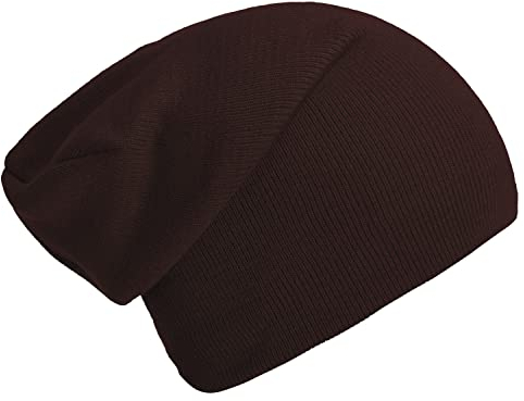 DonDon Mütze Herren Mütze Damen Wintermütze Slouch Beanie - Braun