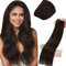 LaaVoo Echthaar Extensions Tressen Dunkelbraun Weave Tressen Echthaar Extensions Braun 45cm Sew in Extensions Echthaar Tressen Zum Einnähen Remy Haar Braun 100Gramm #2