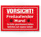 Komma Security Vorsicht freilaufender Hund - Hunde Schild Hinweisschild Gartentor Gartenzaun - Türschild Haustüre Warnschild Abschreckung Einbruchschutz - Achtung Hund