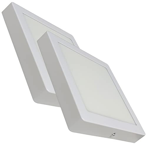 LED ATOMANT Pack 2x Plafon LED Cuadrado Superficie 30x30cm 24W, CCT (Selector de Color Blanco Calido, Neutro y Frio), 2200 lumenes, Driver incluido
