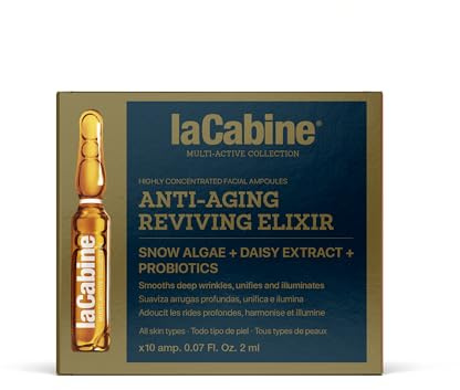 laCabine Anti-Aging Reviving Elixir Ampullen 10x2ml | Dreifach-Anti-Aging-Wirkung: Falten, Hautton & Leuchtkraft | Verjüngung, Festigkeit & Ebenmäßige Haut | Intensiv-Gesichtsbehandlung