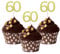 Sumerk 24PCS 60 Cupcake toppers Gold Glitter 60th Birthday Cupcake Picks Anniversary Party Decorations