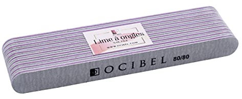 OCIBEL - 10 Limes à ongles Zèbre Droite 80/80 Premium pour Manucure, Faux Ongles et Nail Art