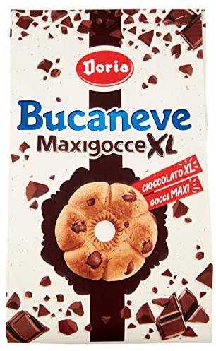Doria - Bucaneve Maxigocce XL - Biscotti Ideali per la tua Colazione o Spuntino - Confezione da 300 gr
