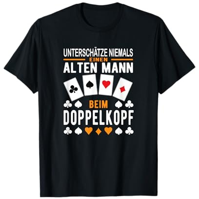 Doppelkopf Karten Alter Mann Turnier Geschenk Kartenspieler T-Shirt