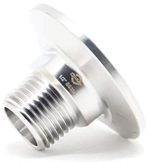 QiiMii 3,8 cm Tri Clamp Tri Clover Fittings auf NPT 1/2 Zoll Außengewinde Adapter SS304