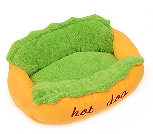 Syfinee Hot Dog Bett für große Hunde und Katzen, weiche PP-Baumwolle, warm, weich