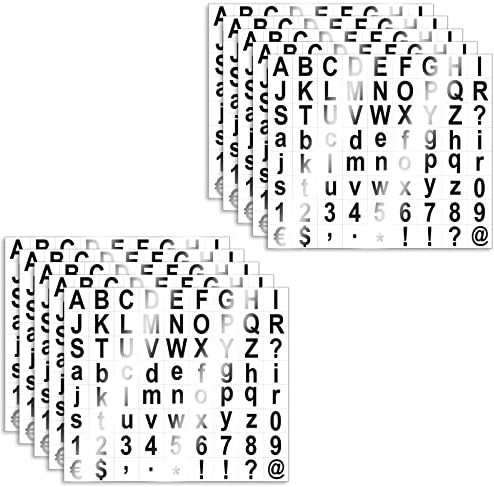 10 Blätt Buchstaben Aufkleber Selbstklebende, Vinyl Klebebuchstaben Nummern Zahlen Aufkleber,Wetterfest Selbstklebende Buchstaben Schwarz für Schilder Tür Adressnummer DIY Scrapbooking