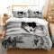 Hoimlm Kinder Bettwäsche 135x200 Wolf Print Mikrofaser Bettbezug mit 2 kopfkissenbezug, Jungen Teens bettwäsche Set Kinder Erwachsene, Weich Haltbar Atmungsaktive
