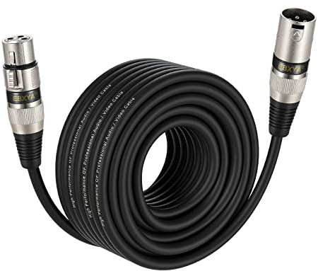 EBXYA Cable XLR de Micrófono 20M Macho a Hembra Balanceado, Plomo DMX512 Cables de Conexión