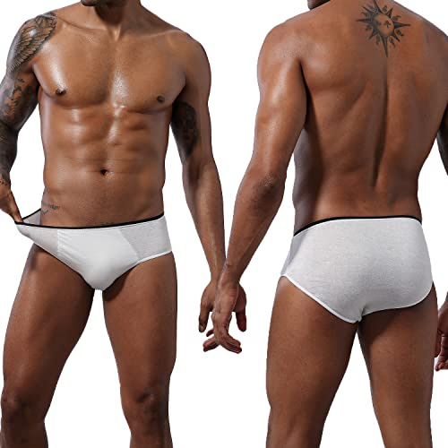 20 Paquets De sous-VêTements Jetables en Coton pour Hommes Culottes Portables pour Voyage Fitness HôTel Spa SéJours à L'HôPital