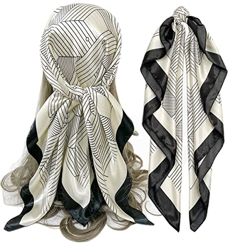 FAIRYGATE Schal Kopftücher Halstuch Damen Seide Gefühl Schals Frauen Elegant Seidenschal Seidentuch Scarf Bandana Taschentuch Ansatz Handgelenkband 78015