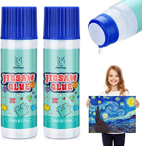PHILODOGS Colla, 240ML colla trasparente per puzzle, colla PVA per puzzle 2000/3000/5000, atossica e facile da usare