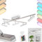 LED Deckenleuchte Vehkala, dimmbare Deckenlampe aus Metall/Kunststoff in Nickel-matt/Weiß, verstellbare Zimmerlampe m. Fernbedienung u. RGB Farbwechsler, 5 x LED 3,5 Watt, 3000 Kelvin, 1600 Lumen