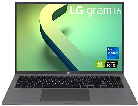 LG Computer portatile ultra leggero Gram (2022) 16Z90Q, display IPS da 16 pollici (2560 x 1600), CPU Intel i7 1260P, GPU NVIDIA RTX2050, 16 GB RAM, SSD NVMe da 1 TB, webcam FHD, WiFi 6E, Thunderbolt