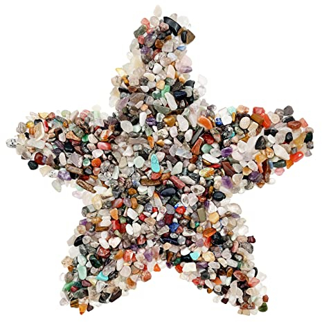 0.88lb/400g Kleine natürliche unregelmäßige Form Kristall Quarz Rock Tumbled Chips Crushed Stone Heilung Reiki Kristall Edelsteine für Garten Vasen Pflanzen Dekoration (Multi)