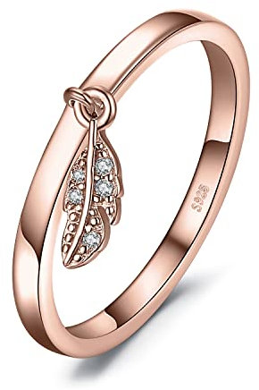 JewelryPalace Verlobungsring Eheringe Ring Silber 925 Damen, Zirkonia Silberringe Trauringe Damenring Vorsteckring Hochzeitsringe Memoirering Ewigkeitsring Band Ringe Set, Damen Schmuck Rosegold 54